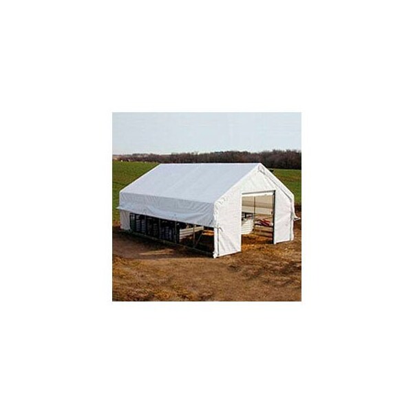Clearspan Moo-Tel Calf Nursery w/ Open Ends 18'W x 24'L White PB02702R4W - main